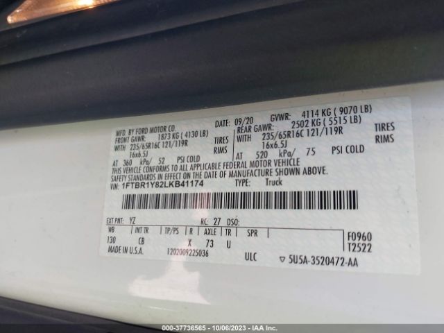 1FTBR1Y82LKB41174 Ford TRANSIT CARGO VAN