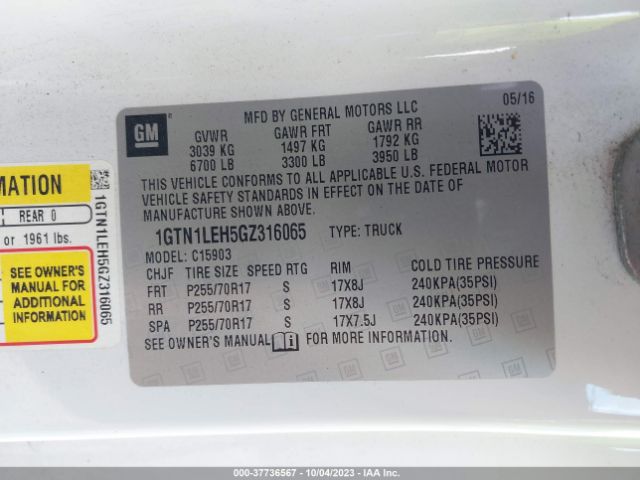 1GTN1LEH5GZ316065 GMC SIERRA 1500