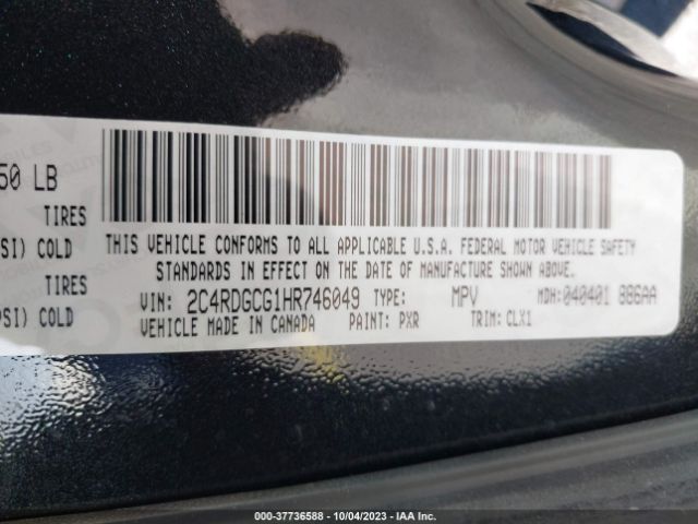 2C4RDGCG1HR746049 Dodge Grand Caravan Sxt