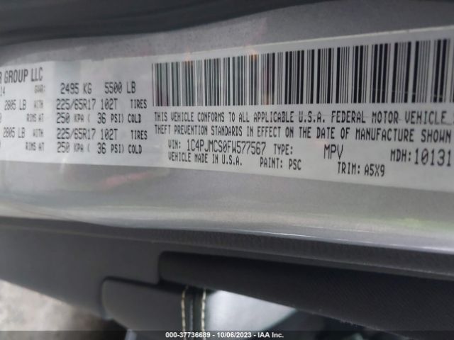 1C4PJMCS0FW577567 Jeep Cherokee Latitude