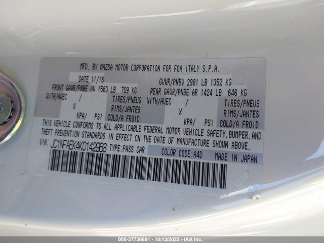 2019 FIAT 124 SPIDER JC1NFAEK4K0142968 Photo 8