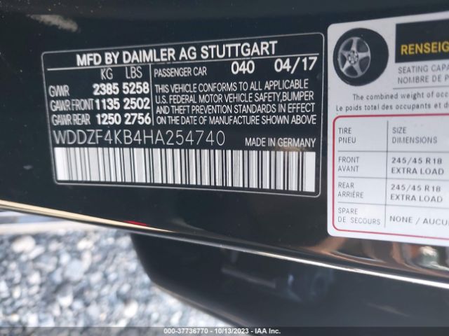 WDDZF4KB4HA254740 Mercedes-Benz E 300 4matic
