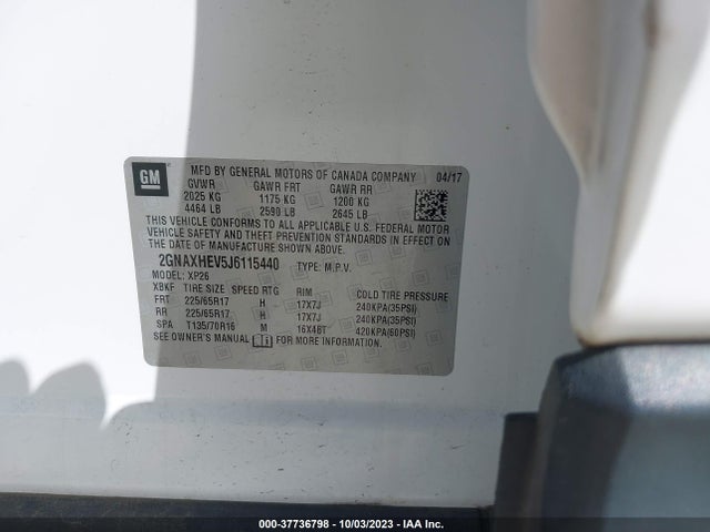 Chevrolet EQUINOX LS 2018 2GNAXHEV5J6115440 Image 9