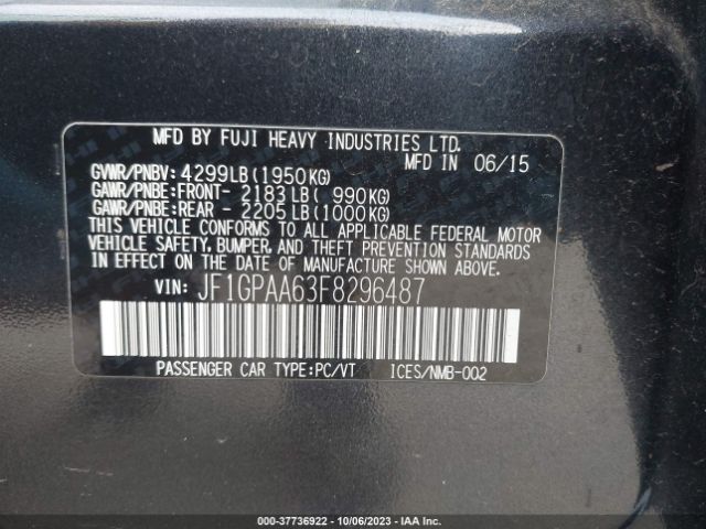 JF1GPAA63F8296487 Subaru Impreza Wagon 2.0i
