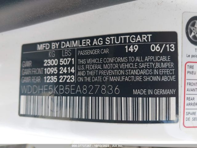 WDDHF5KB5EA827836 Mercedes-Benz E-class E 350 Luxury