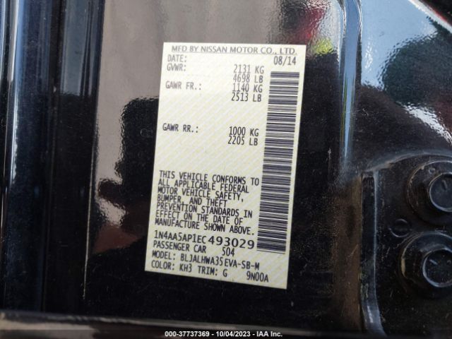 1N4AA5AP1EC493029 Nissan Maxima 3.5 Sv W/premium Pkg