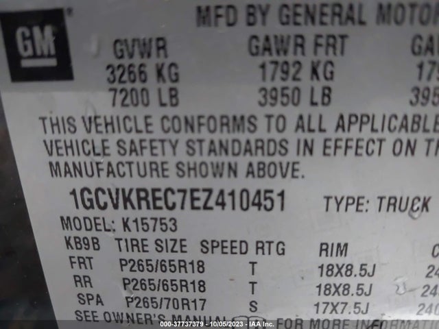 Chevrolet Silverado 1500 2lt 2014 1GCVKREC7EZ410451 Image 9