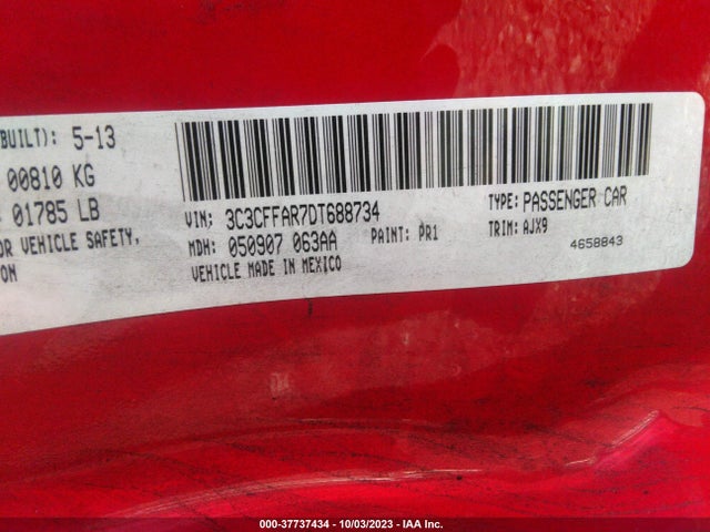 2013 FIAT 500 3C3CFFAR7DT688734 Photo 8