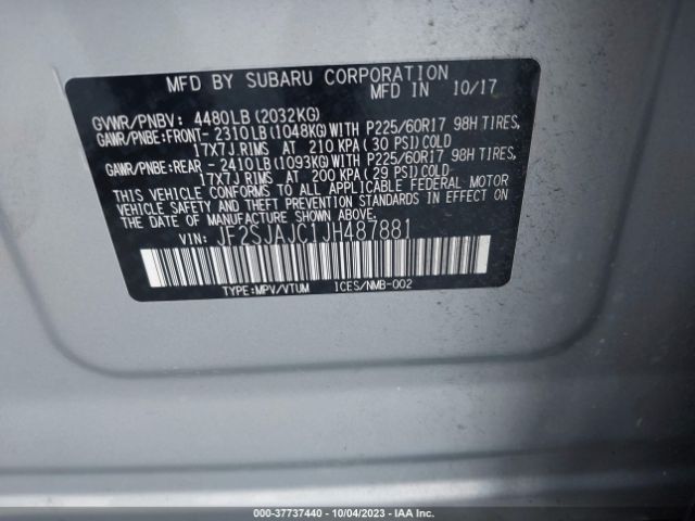 JF2SJAJC1JH487881 Subaru Forester Limited