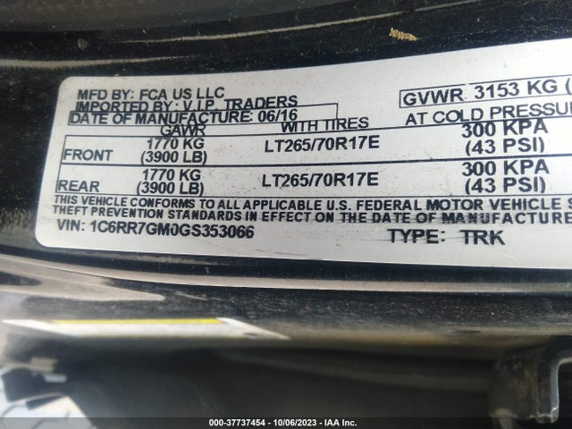1C6RR7GM0GS353066 RAM 1500 Outdoorsman