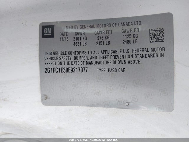 Chevrolet CAMARO LT 2014 2G1FC1E30E9217077 Image 9