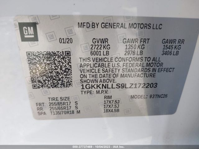 1GKKNLLS9LZ172203 GMC Acadia At4