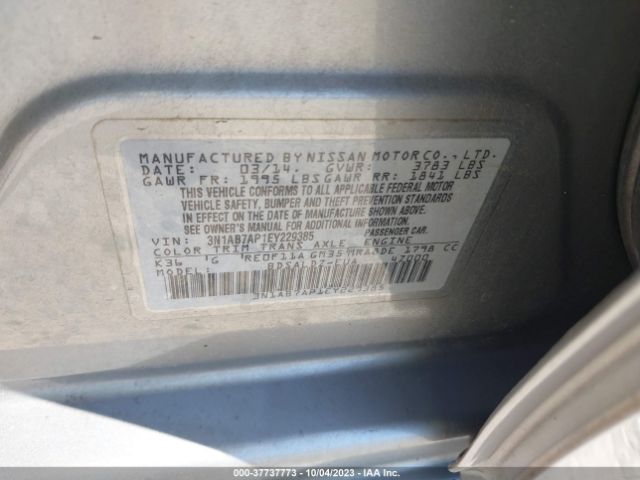 3N1AB7AP1EY229385 Nissan Sentra S/fe+ S/sv/fe+ Sv/sr/sl