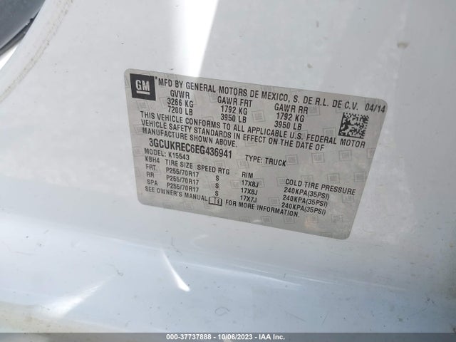 Chevrolet Silverado 1500 Lt 2014 3GCUKREC6EG436941 Image 9