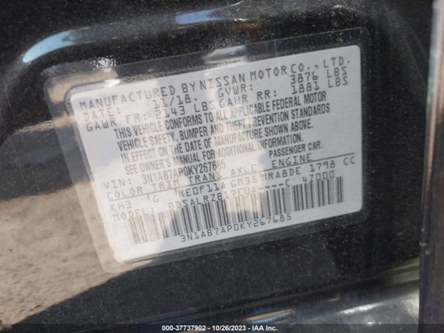 3N1AB7AP0KY267685 Nissan SENTRA SR
