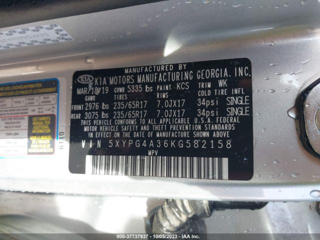 5XYPG4A36KG582158 KIA SORENTO L