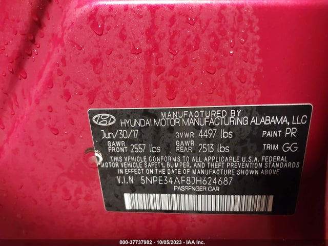 Hyundai SONATA SEL 2018 5NPE34AF8JH624687 Image 9