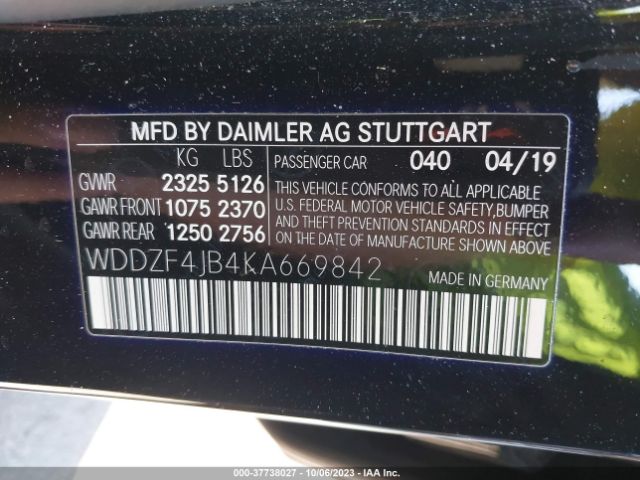 WDDZF4JB4KA669842 Mercedes-Benz E-class E 300