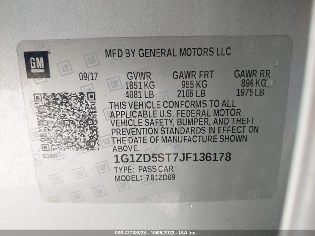 Chevrolet MALIBU LT 2018 1G1ZD5ST7JF136178 Image 9