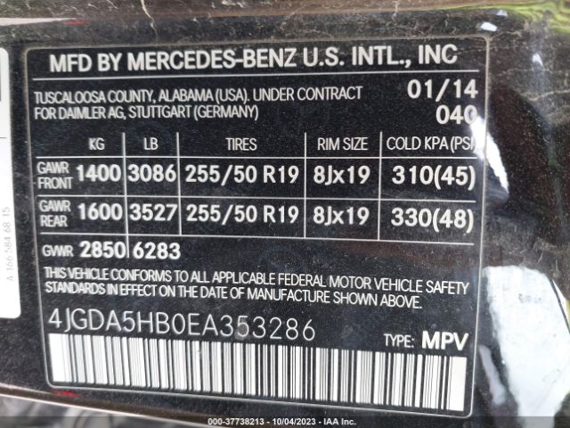 4JGDA5HB0EA353286 Mercedes-Benz M-class Ml 350