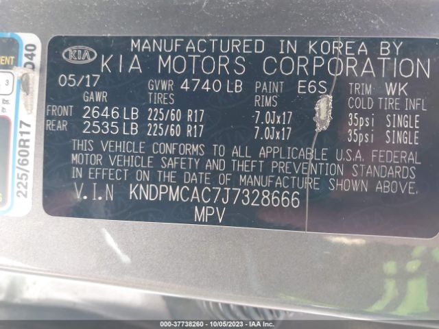 KNDPMCAC7J7328666 KIA Sportage Lx
