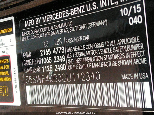 Mercedes-Benz C-class C 300 2016 55SWF4KB0GU112340 Image 9