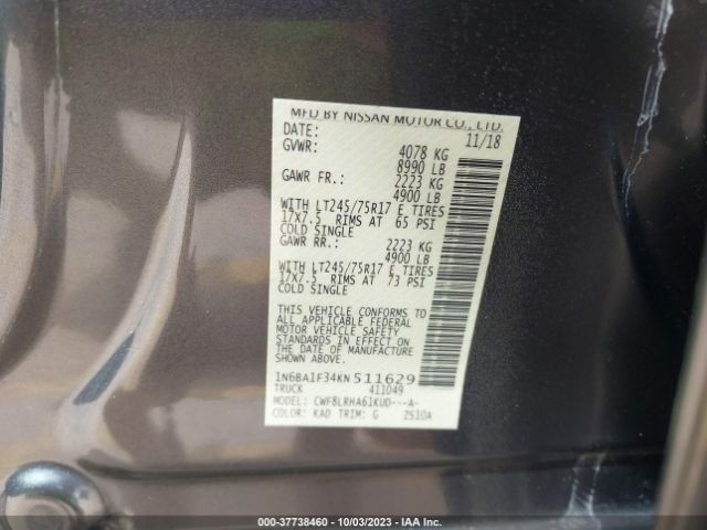 1N6BA1F34KN511629 Nissan TITAN XD S