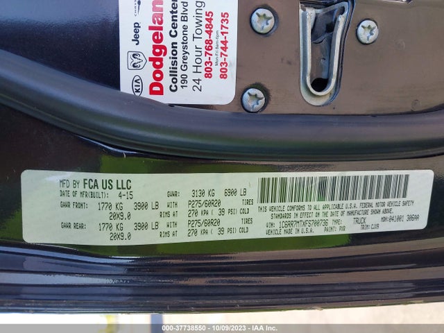 1C6RR7MTXFS700736 RAM 1500 Sport