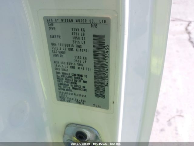 3N6CM0KN8FK705458 Nissan NV200 SV