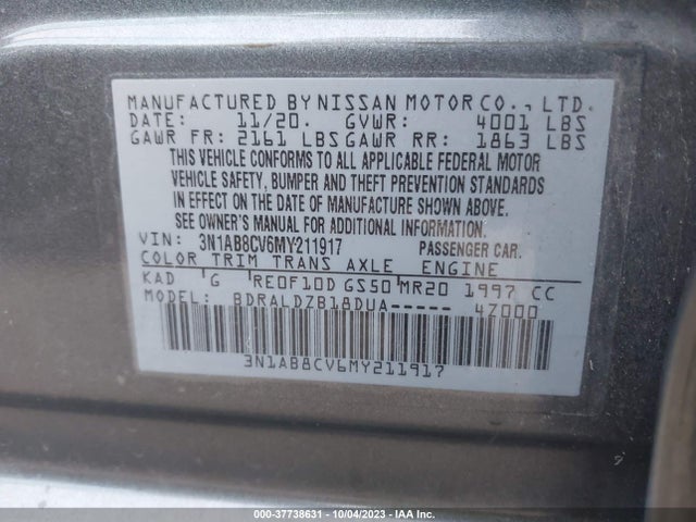 Nissan Sentra Sv Xtronic Cvt 2021 3N1AB8CV6MY211917 Image 9