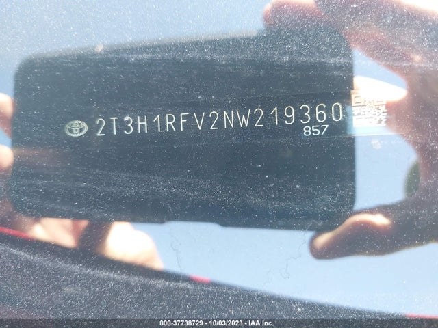 2022 TOYOTA RAV4 LE VIN: 2T3H1RFV2NW219360