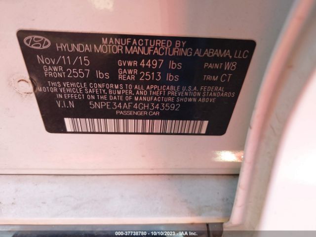 5NPE34AF4GH343592 Hyundai Sonata Sport