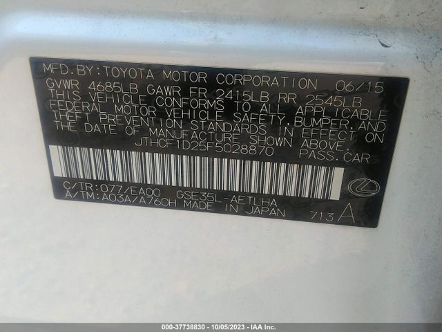 JTHCF1D25F5028870 Lexus IS 250