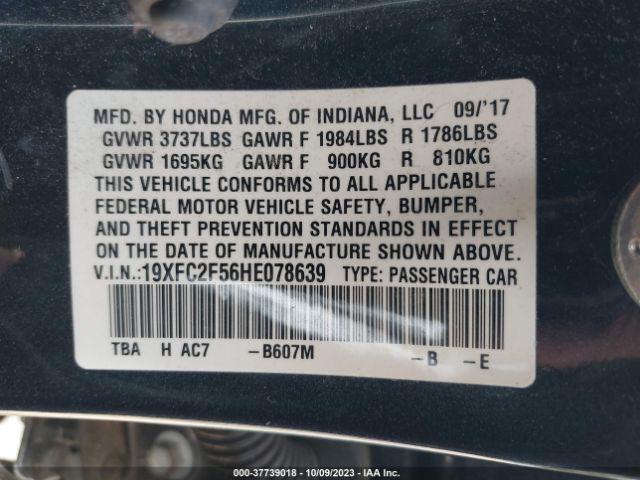 19XFC2F56HE078639 Honda Civic Sedan Lx