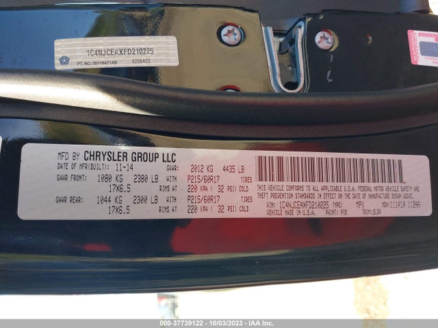 1C4NJCEAXFD210225 Jeep Compass High Altitude Edition