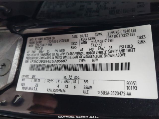 1FMCU9G94EUA85687 Ford ESCAPE SE