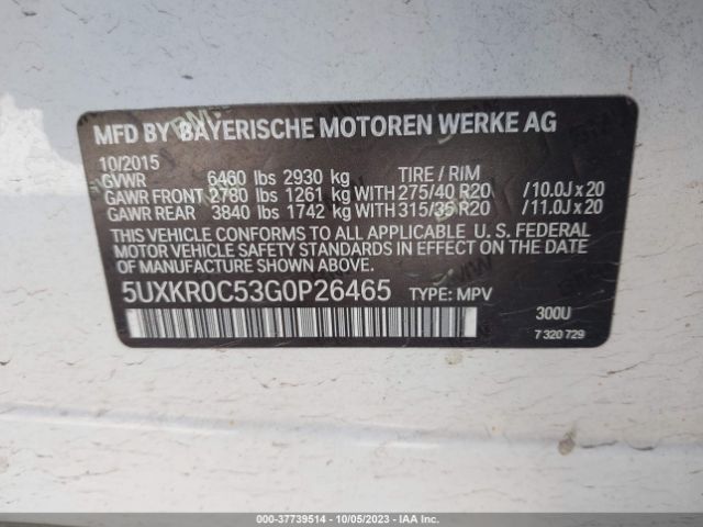 5UXKR0C53G0P26465 BMW X5 Xdrive35i