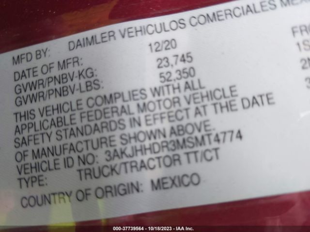 2021 FREIGHTLINER CASCADIA 126 3AKJHHDR3MSMT4774 Photo 8