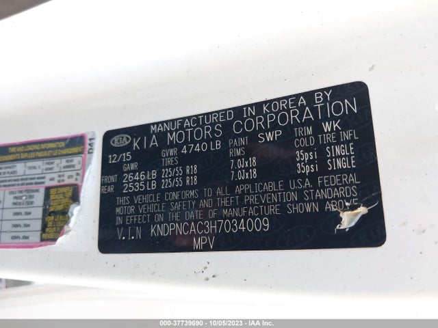 KIA Sportage Ex 2017 KNDPNCAC3H7034009 Image 9