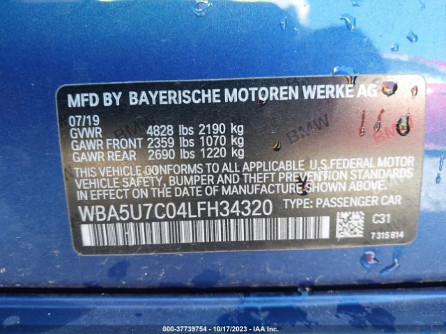 WBA5U7C04LFH34320 BMW 3 Series M340i