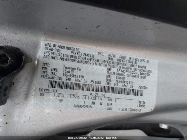 1FADP3E22JL308009 Ford FOCUS S