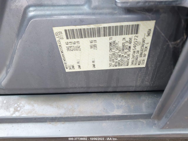 2010 NISSAN ALTIMA 2.5 S VIN: 1N4AL2AP7AN540572