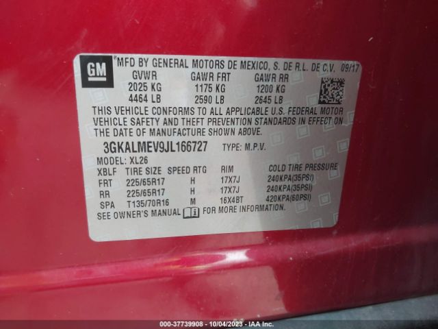 3GKALMEV9JL166727 GMC Terrain Sle