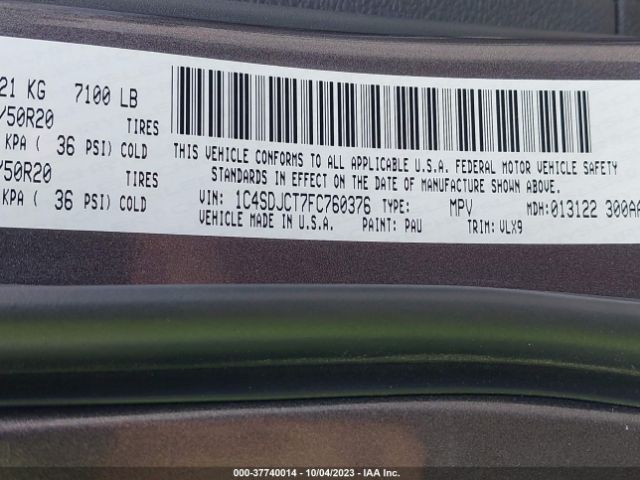 1C4SDJCT7FC760376 Dodge Durango R/t