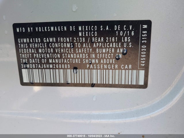 3VWDB7AJ6HM268889 Volkswagen Jetta 1.4t Se