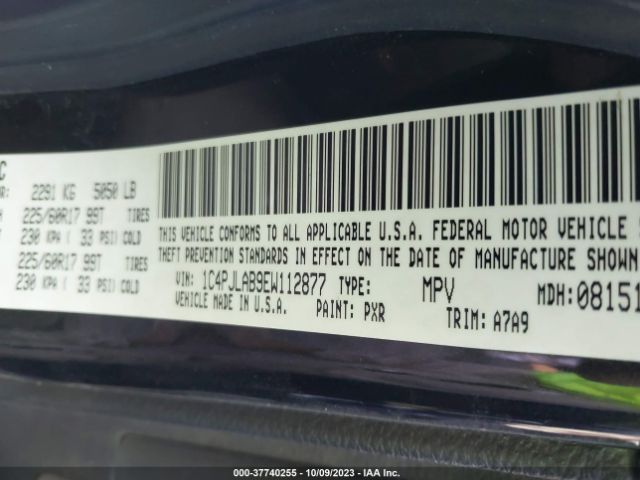 1C4PJLAB9EW112877 Jeep Cherokee Sport