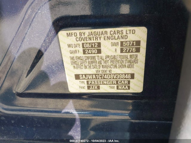 2013 JAGUAR XJ SAJWA1C74D8V39848 Photo 8