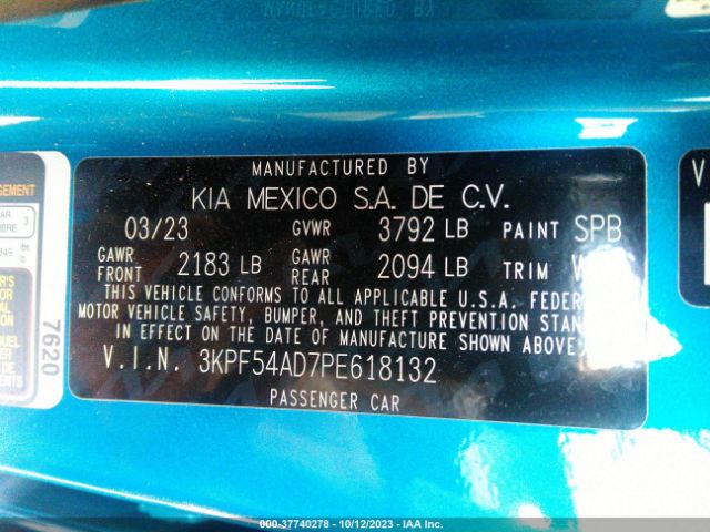 3KPF54AD7PE618132 KIA Forte Gt-line