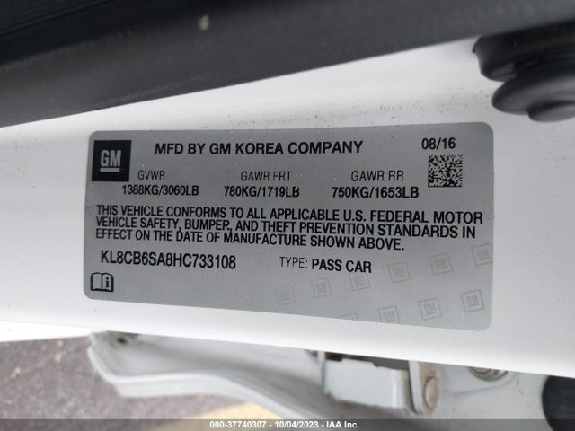Chevrolet Spark Ls Cvt 2017 KL8CB6SA8HC733108 Image 9