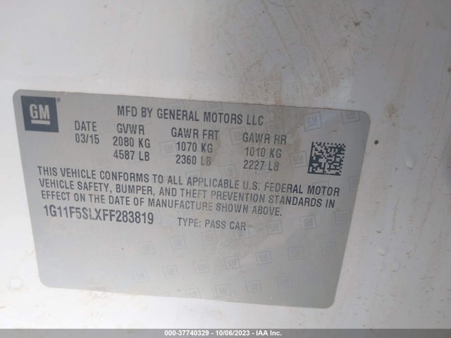 Chevrolet MALIBU LTZ 2015 1G11F5SLXFF283819 Image 9